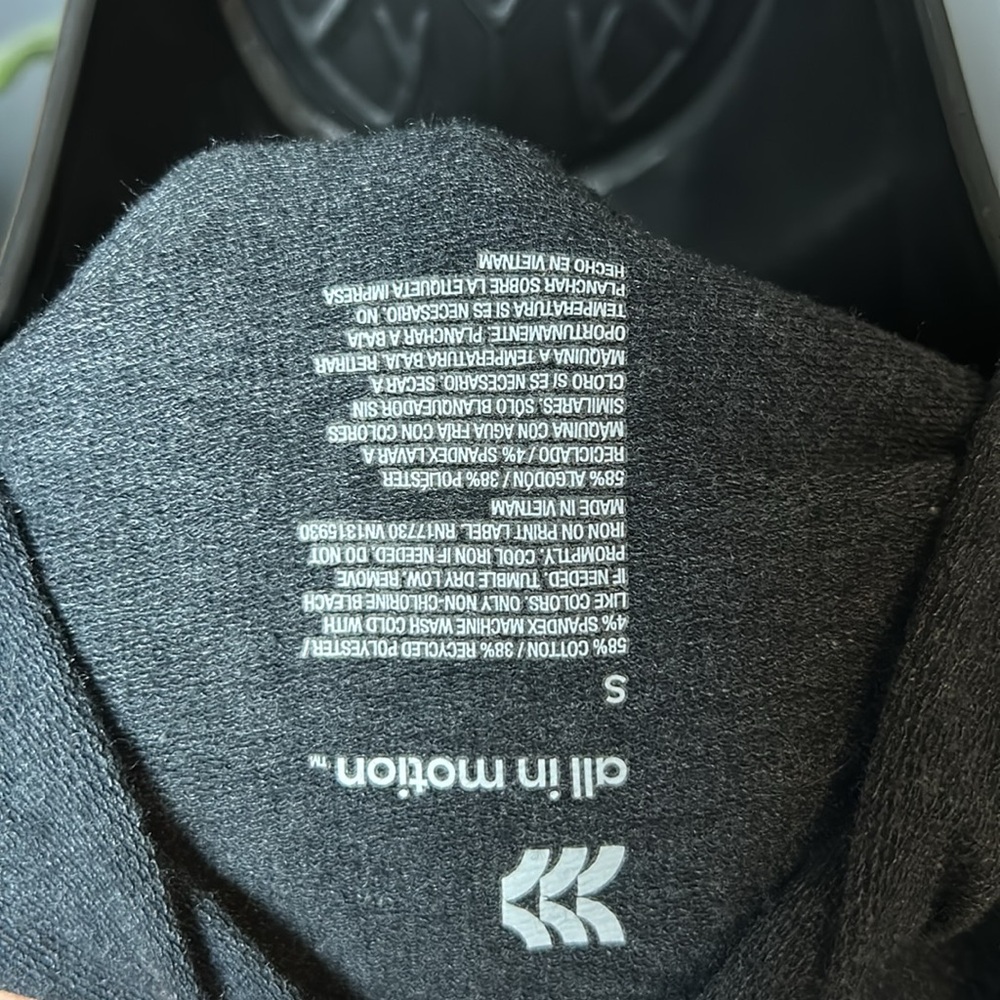 All in Motion Gray Zip-Up Hoodie Bottom Drawstring - Picture 4 of 4